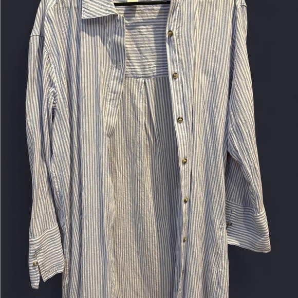 H&M Blue and White Striped Shirt Dress - Picture 5 of 5